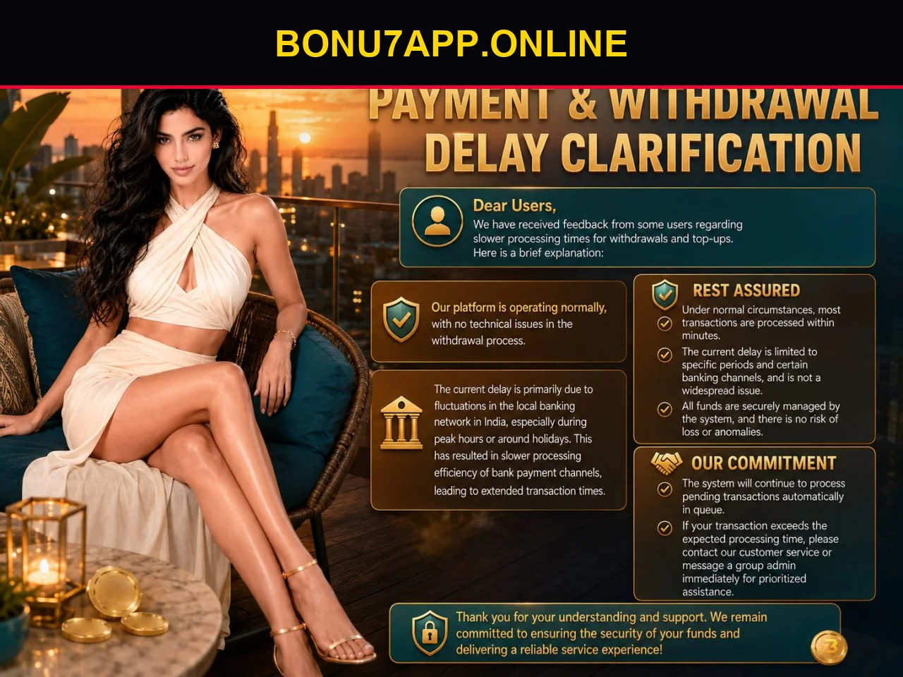 Supplied BONU7 payment notice; its claims are not independently verified.